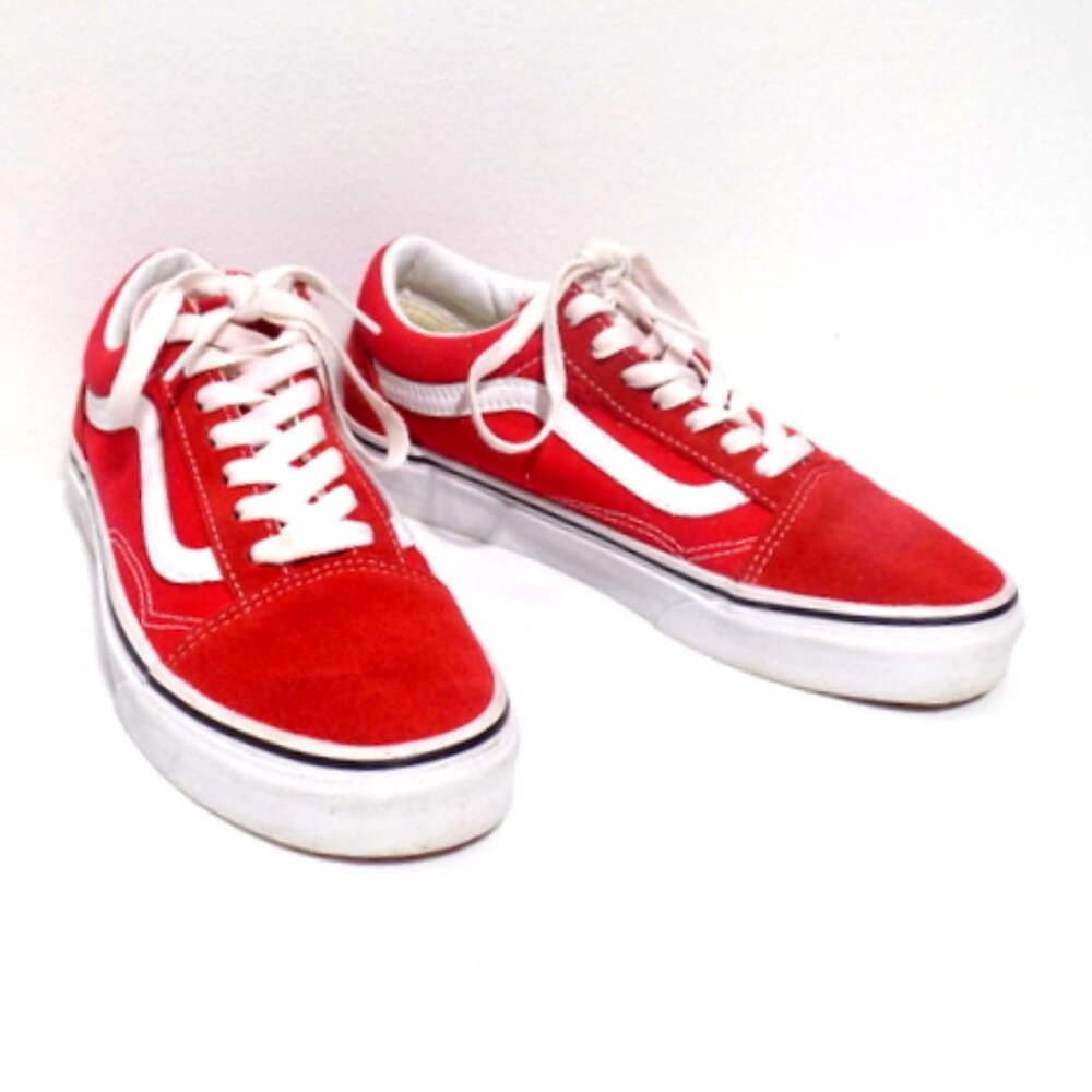 Vans “Off the Wall” Red Canvas Low Top Sneakers - Size: Men’s 5 / Women’s 6.5